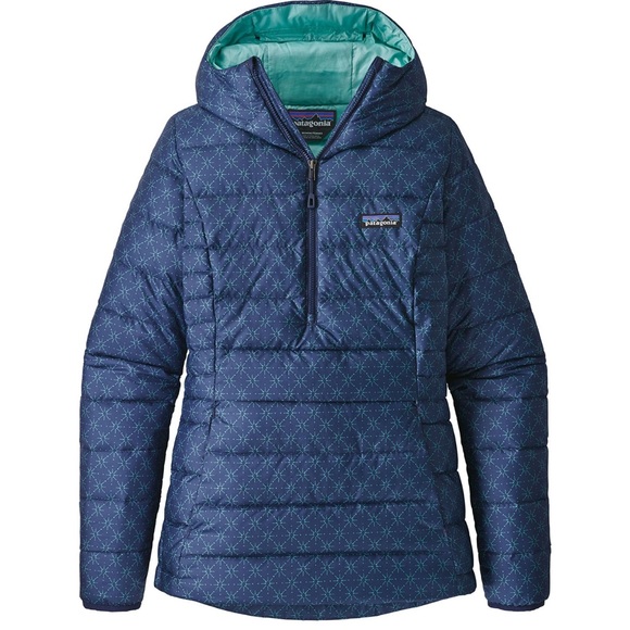 Patagonia Down Sweater Hoodie Jacket Blue Snowflakes NEW WITH TAGS Small Women’s - Picture 2 of 8